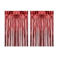 thumbnail image 1 of HOMYL 2Pcs Foil Fringe Curtains Decoration for Celebration Party Stage Performance Red, 1 of 8