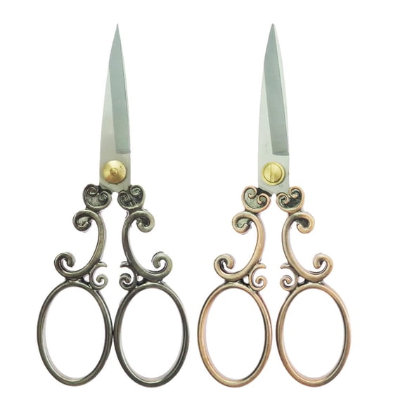 HOMYL 2pcs Stainless Steel Floral Sewing Scissor Shears for Embroidery Arts Crafts