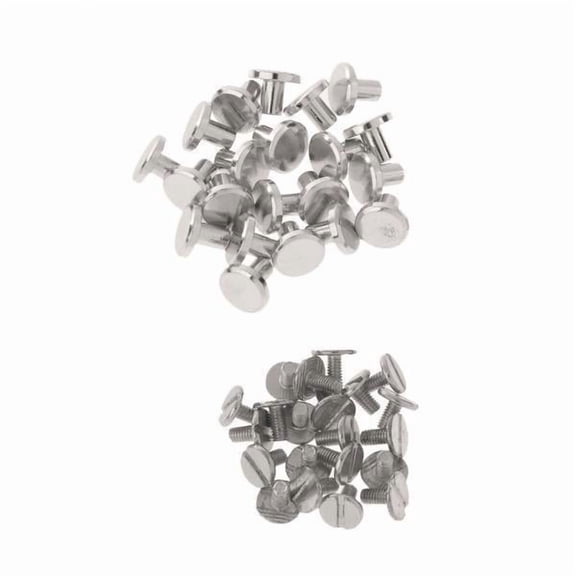 HOMYL 2x 20pcs Round Head Nail Rivet Studs Screwback Leather Craft Belt Wallet Decor