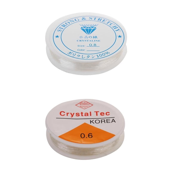 HOMYL 2x Elastic Stretch Thread Elastic Line White Thread transparent white 0.6mm+
