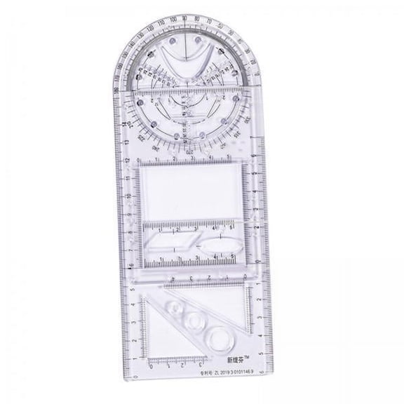 HOMYL 2x Multifunctional Drawing Ruler, Angle And Circle Maker Drawing Geometric