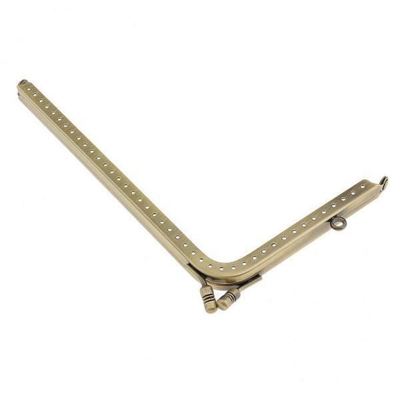 HOMYL 2x Smooth Face Bronze Square Purse Metal Frame Kiss Clasp Bag Making Frame