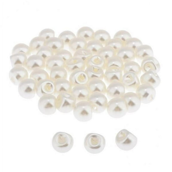 HOMYL 2x100 Pieces White Faux Pearl Button Sewing Garment Decorative Buttons 10mm