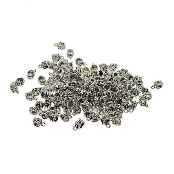 HOMYL 2x100Piece Tibetan Hanger Bail Tube Beads for Jewelry Making 4 Pcs