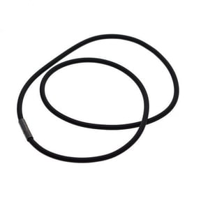 HOMYL 2x3mm Black Rubber Necklace Rope Chaim with Copper Clasp Jewelry Findings 50cm