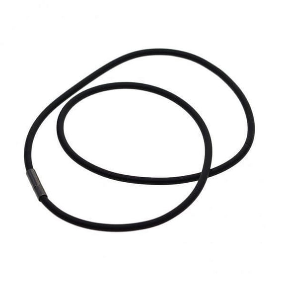 HOMYL 2x3mm Black Rubber Necklace Rope Chaim with Copper Clasp Jewelry Findings 50cm