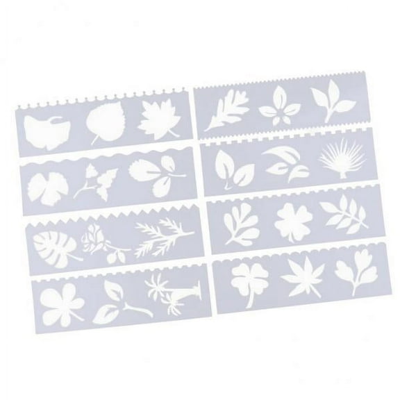 HOMYL 2x8 Journal Drawing Template Stencils Set Scrapbooking DIY Card Leaf 2 Pcs