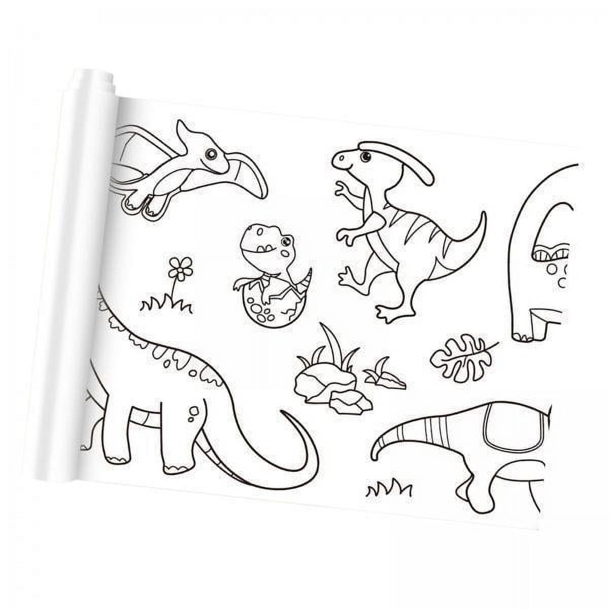 HOMYL 2xColoring Posters Birthday Gift DIY Art Paper Roll Sticky for Home Drawing Dinosaur Paradise 2 Pcs