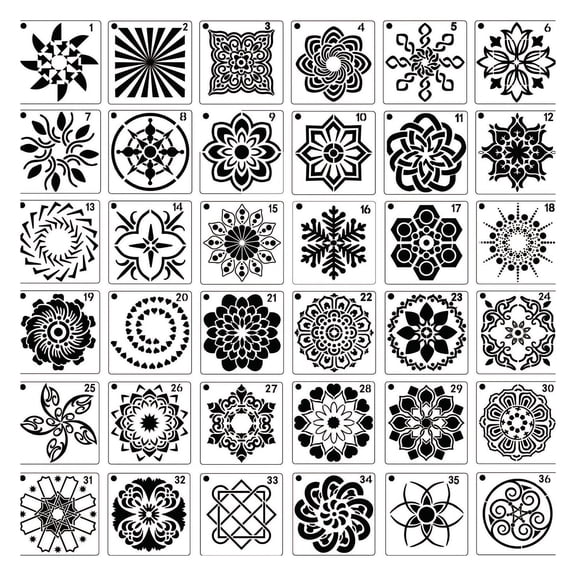 HOMYL 3 Mandala Dot Painting Templates Stencils for Painting Art Projects ( 3.6 x 3.6