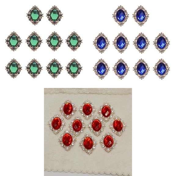 HOMYL 30 Pcs Acrylic Cabochon Rhinestone Buttons DIY Decorative Phone Case Mixed