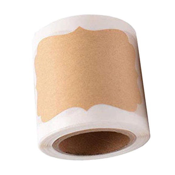 HOMYL 300x Brown Kraft Roll Circle Stickers For Food Containers Such As Cakes, Cookies