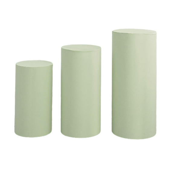 HOMYL 3Pcs Cylinder Pedestal Covers Backgrounds for Wedding Graduation Anniversary green