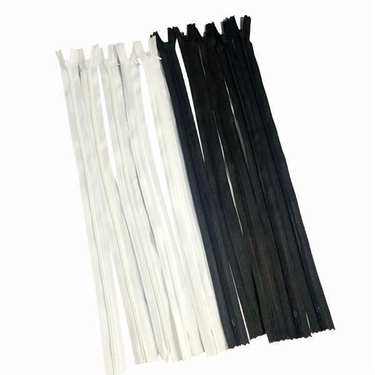 HOMYL 4-5pack 10 Pieces White Black Invisible Nylon Closed End Zip Zippers for Sewing 5 Pcs