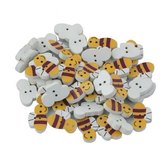 HOMYL 4x 50 Pcs Wooden Buttons Buttons Sewing Button Craft Buttons Children for Dolls