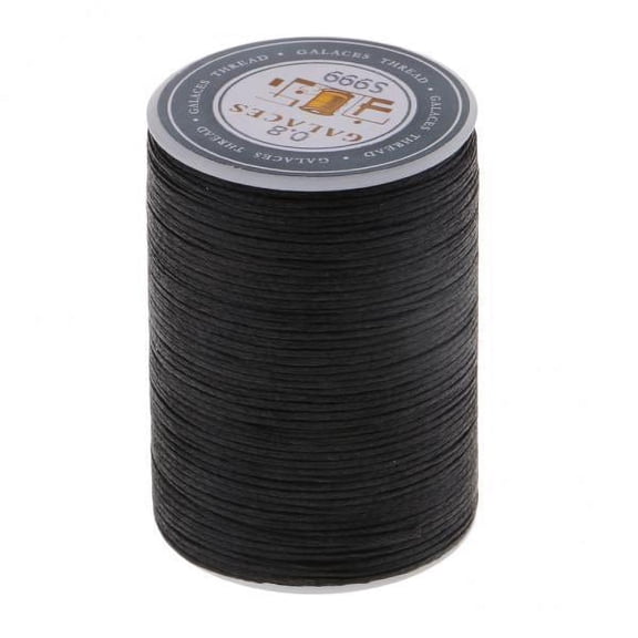 HOMYL 4x0.8mm Flat Waxed Polyester Thread For Sewing DIY Jewelry Making Black