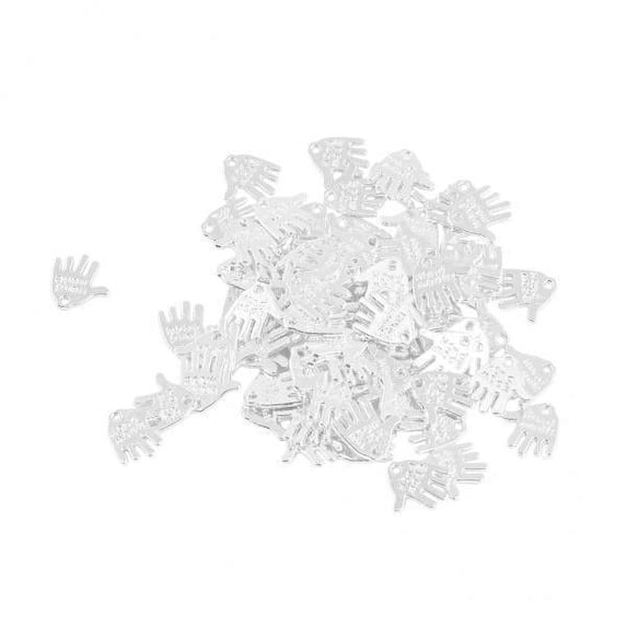 HOMYL 4x50 Pieces Hand Made Label Hand Finger Shaped Charms Pendant White