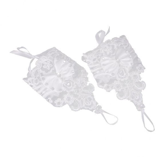HOMYL 4xWedding Lace Bowknot Fingerless Bridal Glove Evening Party Accessory Gloves 4 Pcs