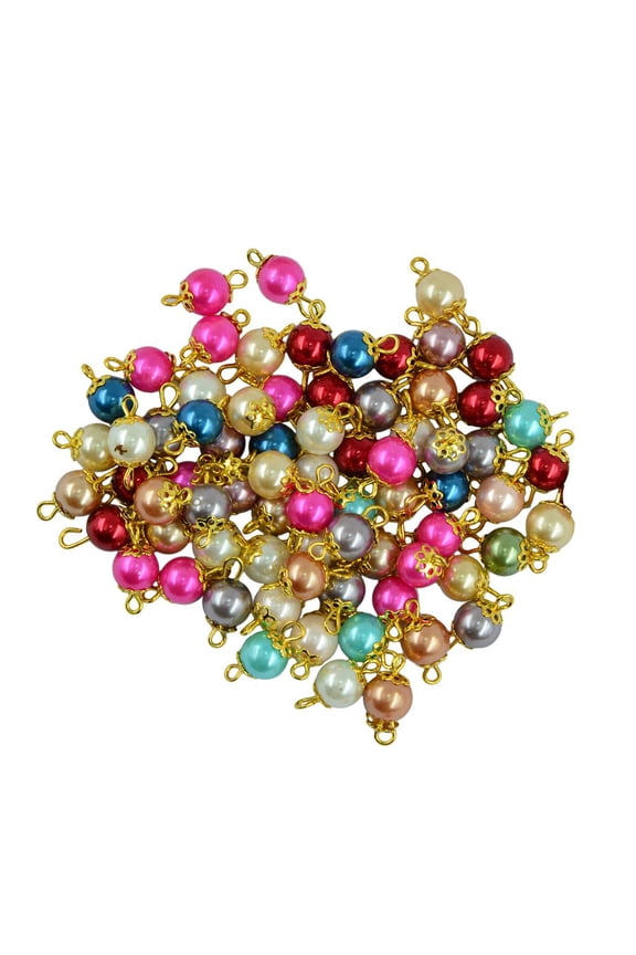 50 Piece Wholesale Colorful Eye Pin Glass Pearl Daisy Flower Alloy Cap Charms 3