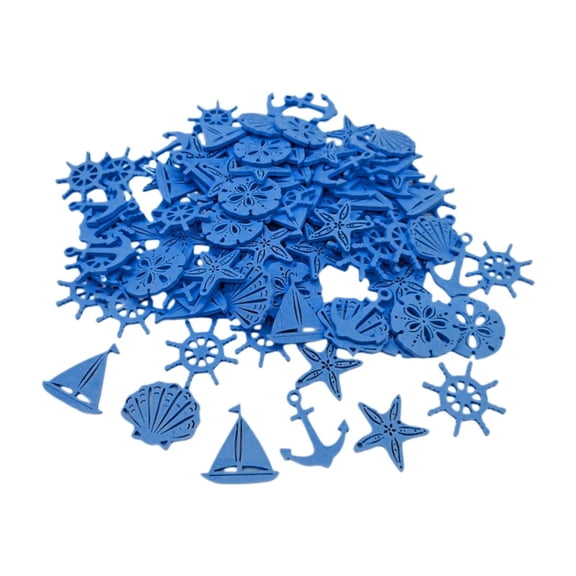 HOMYL 50 Pieces Nautical Cutouts Artwork Simulation Beach Themed Crafts Dark Blue
