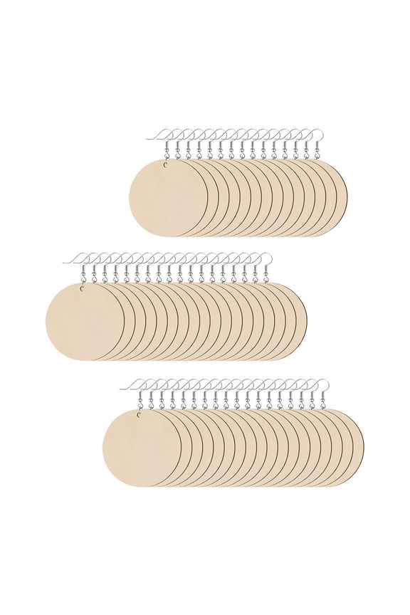 50 Pieces Unfinished Wooden Earrings Blanks Dangling Earrings DIY Craft Earrings