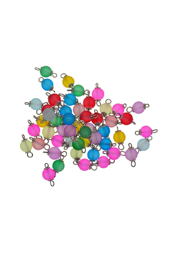 50Pcs Assorted Frosted Loose Pendant Charm Jewelry Findings Pin Silver Pin