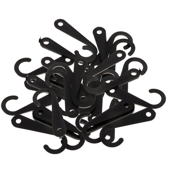HOMYL 50pcs Plastic J Hooks Hanger Socks Retail Clothes Display Accessories Black