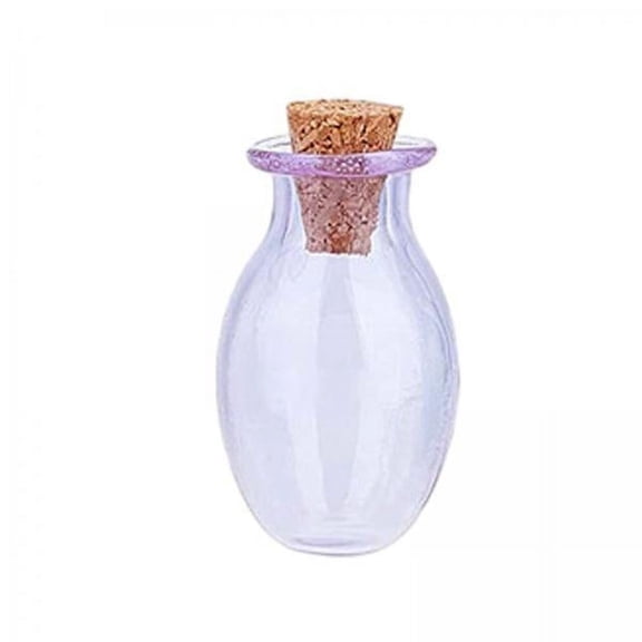 HOMYL 5X Mini Glass Bottles Vials Cork Stoppers Empty Spell Jars Clear Wishing Bottle
