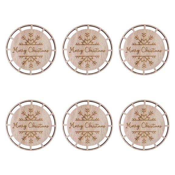 HOMYL 6PCS Christmas Ora ornaments Wood DIY Discs for wedding ceremony DIY Set A