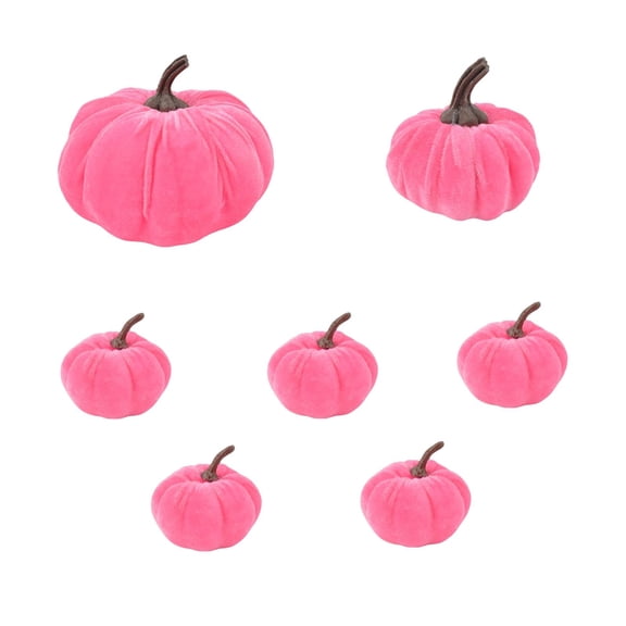 HOMYL 7 Pieces Artificial Pumpkins Decor Faux Pumpkins for Thanksgiving Fall Props C