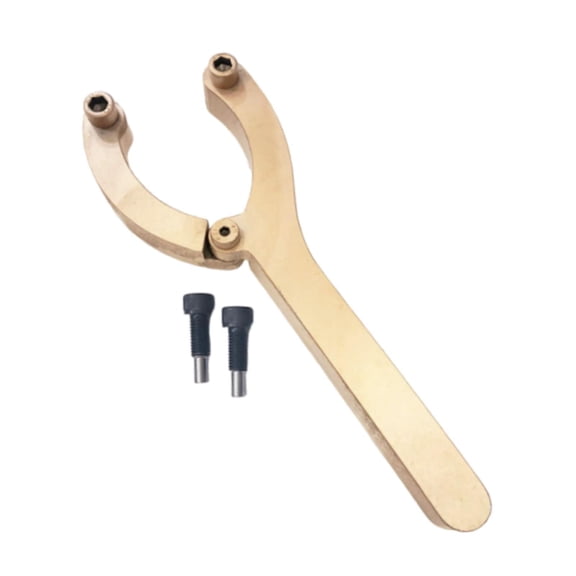 HOMYL Adjustable Gland Nut Wrench Heavy Duty Iron 2 Jaws Hydraulic Cylinder Wrench Gold