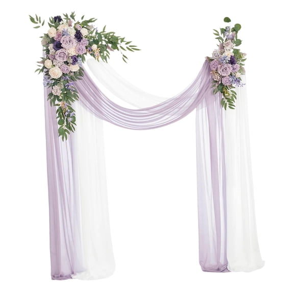 HOMYL Artificial Wedding Arch Flowers Kit Green Leaves for Wedding Wall Front Door Purple