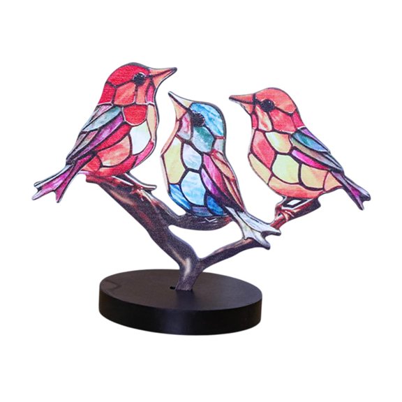 HOMYL Bird Desktop Ornament Bird on Branch Decor, Craft, Collectible, Creative Desktop 3 Birds