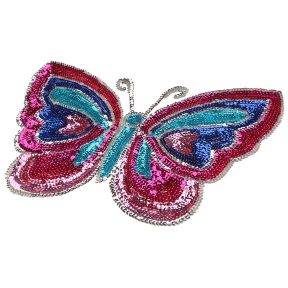 HOMYL Butterfly Shape Sequin Patch Embroidery Applique Sewing Fabric Embellishment