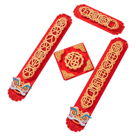 HOMYL Chinese Dragon New Year Couplets Character Ornament for Farmhouse B