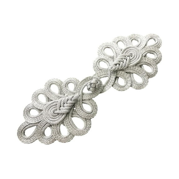 HOMYL Chinese Knot Frog Button Decorative Fashion Traditional Chinese Frog Closure for Argent