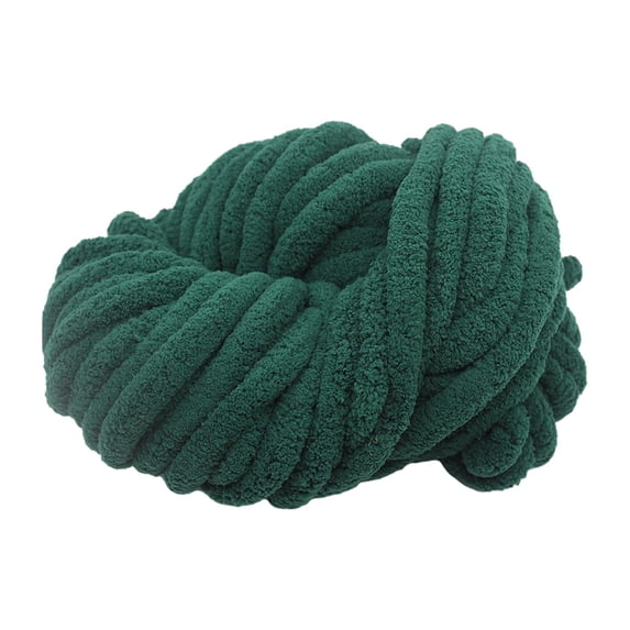 HOMYL Chunky Chenille Yarn Gauge 7 Giant Acrylic Fibers for Crochet DIY Crafts Bed Dark Green