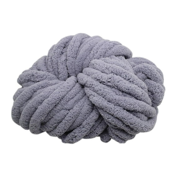 HOMYL Chunky Chenille Yarn Gauge 7 Giant Acrylic Fibers for Crochet DIY Crafts Bed Gray