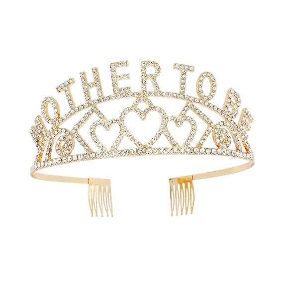 HOMYL Crown Headband Elegant Decorative Mother to for Party Weeding Girls Gold