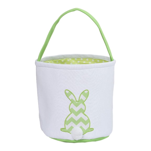 HOMYL Easter Basket Decorations Canvas Easter Bucket for Kids Boys Girls Celebrate Green