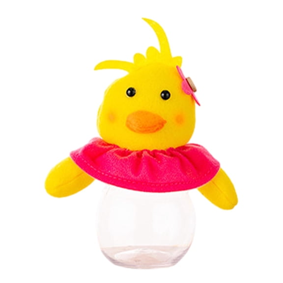 HOMYL Easter Candy Jar Candy Holder with Airtight Lid Gift Box Tea Canister Cookie Jar Yellow Duck 16x7cm