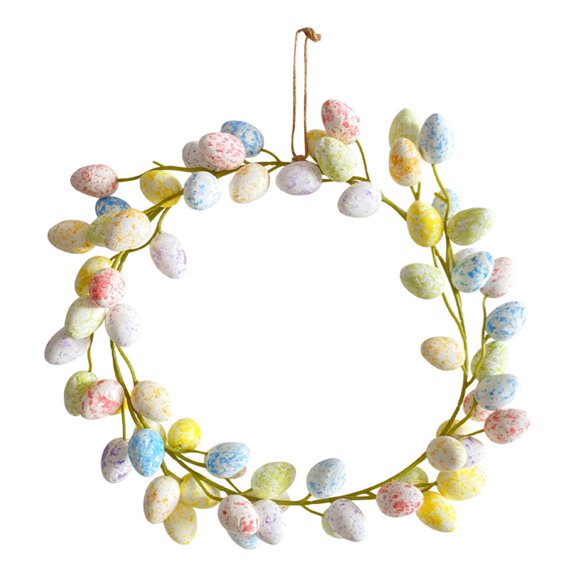 HOMYL Easter Egg Wreath 36cm Artificial Easter Wreath for Front Door Wall Festival