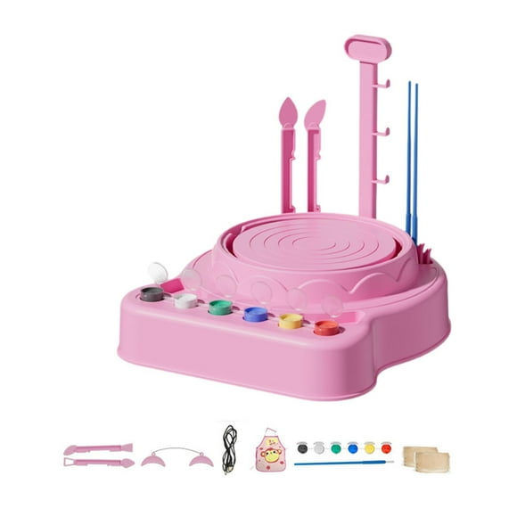 HOMYL Electric Pottery Wheel DIY Arts and Crafts for Children School Teaching Kids Pink