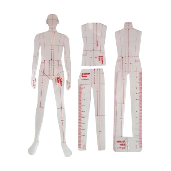 HOMYL Fashion Drawing Template Ruler Clear Fashion Illustration Rulers for Tailors
