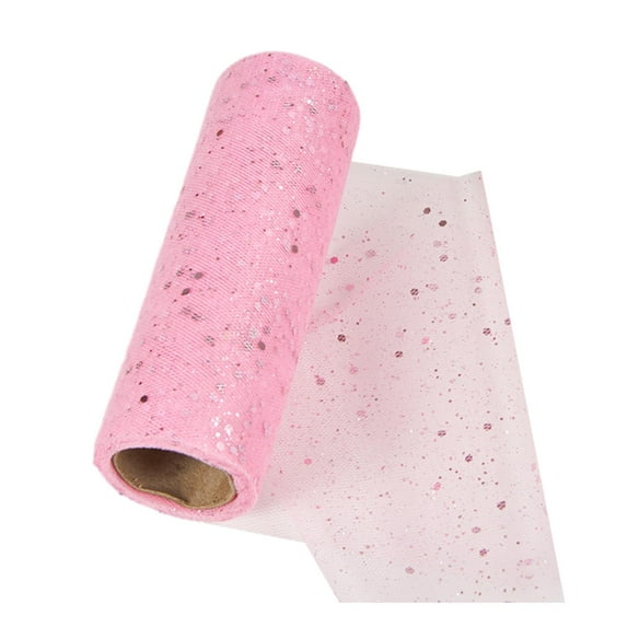 HOMYL Glitter Tulle DIY 10 Yards for Valentines Day Decor Clothing Fabrics Wedding Pink