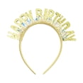 thumbnail image 1 of HOMYL Happy Birthday Headband Glitter Birthday Tiara for Party Holiday Celebration Yellow, 1 of 8