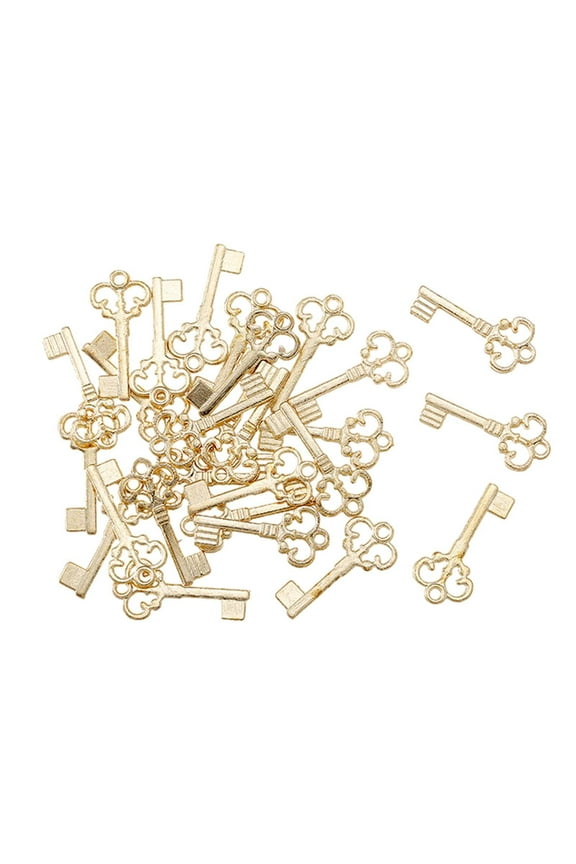 Key Charms Alloy Key Pendants, Bulk Vintage Key Set, Charms for Jewelry Making, KC gold 100pcs