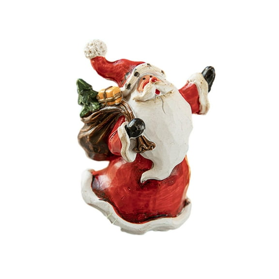 HOMYL Miniature Santa Claus Ornament Small Resin Santa Statue Collectible Sculpture Holiday Freestanding Car Tabletop Santa Figures E