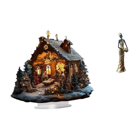 HOMYL Nativity Scene Sculpture African Tribal Lady Ornament African Women Handmade Figurine Resin Acrylic Standing Tabletop Statue with Lifelike Details Sui