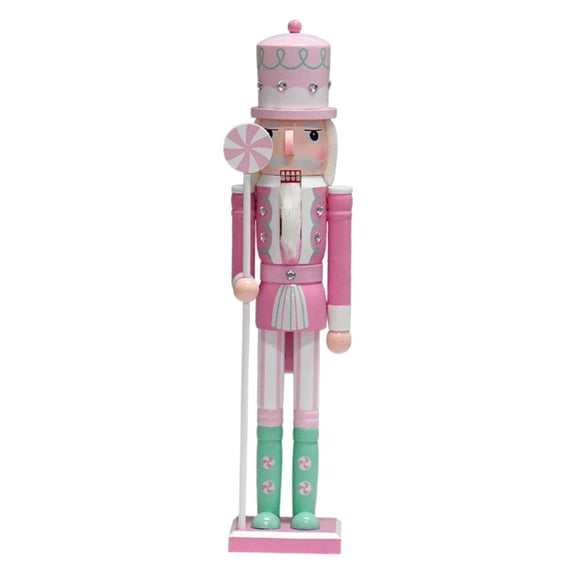 HOMYL Nutcracker Figurine Christmas Nutcracker Figure for Holiday Home Living Room Pink