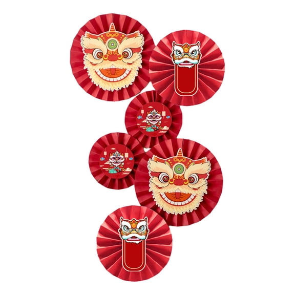 HOMYL Paper Flowers Fan Chinese Feng Shui Charms Party Supplies Paper Fan Decorate A